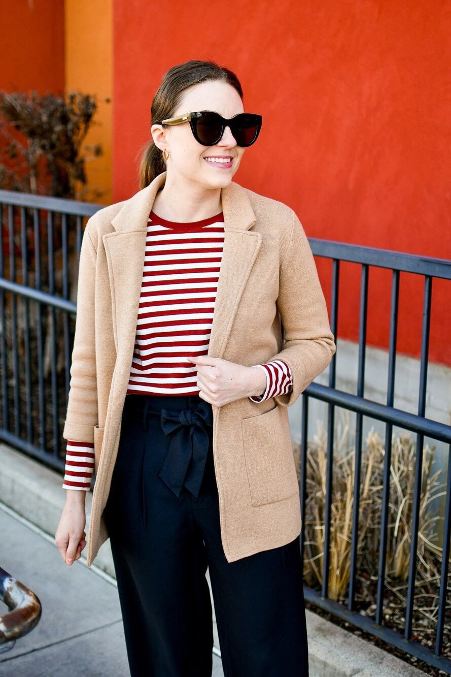 J CREW Sophie Open Front Cardigan Sweater Blazer Sz 3X In Oatmeal Minimalist